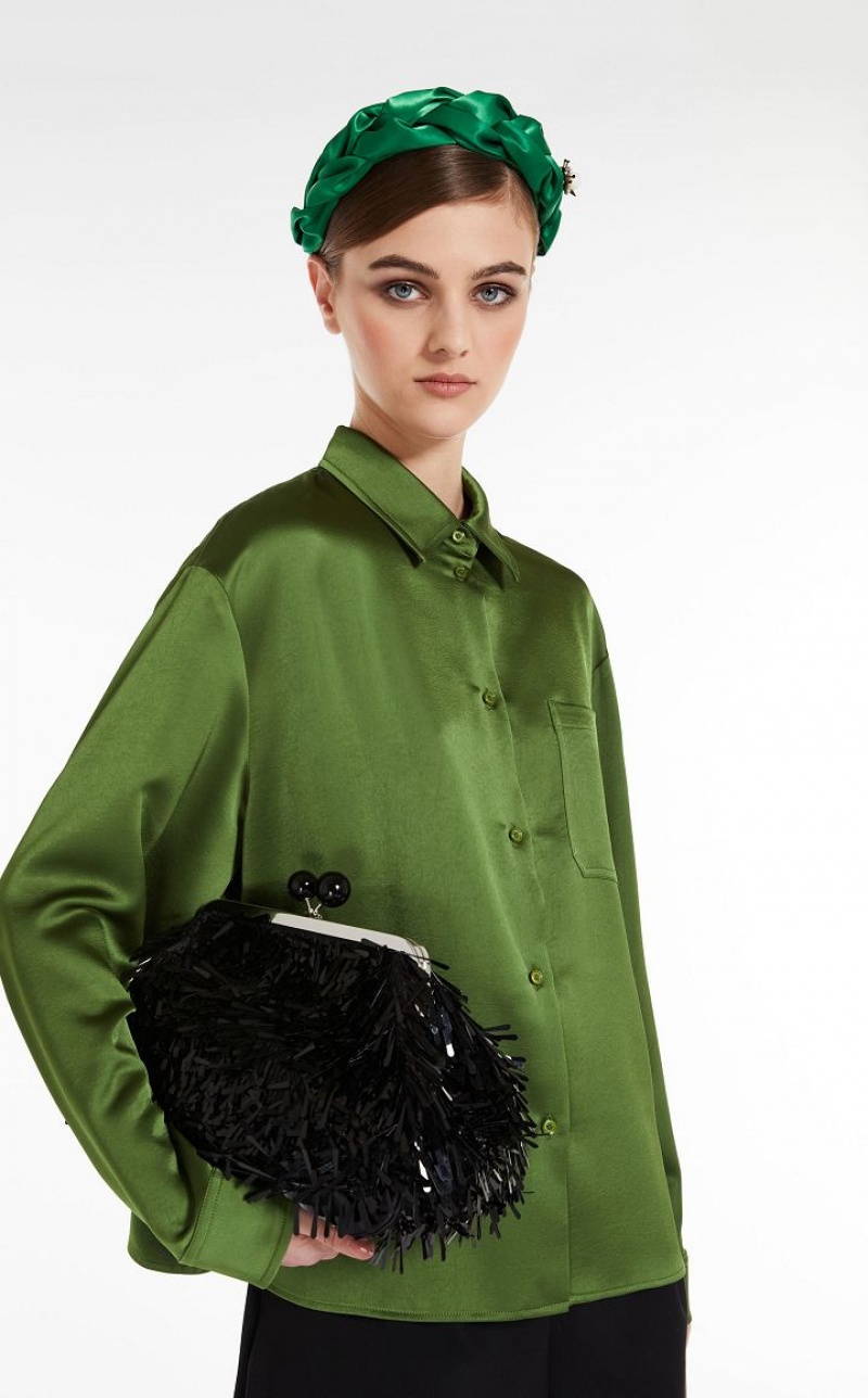 Blusas Max Mara Flowing Satin Verdes | MMR593593