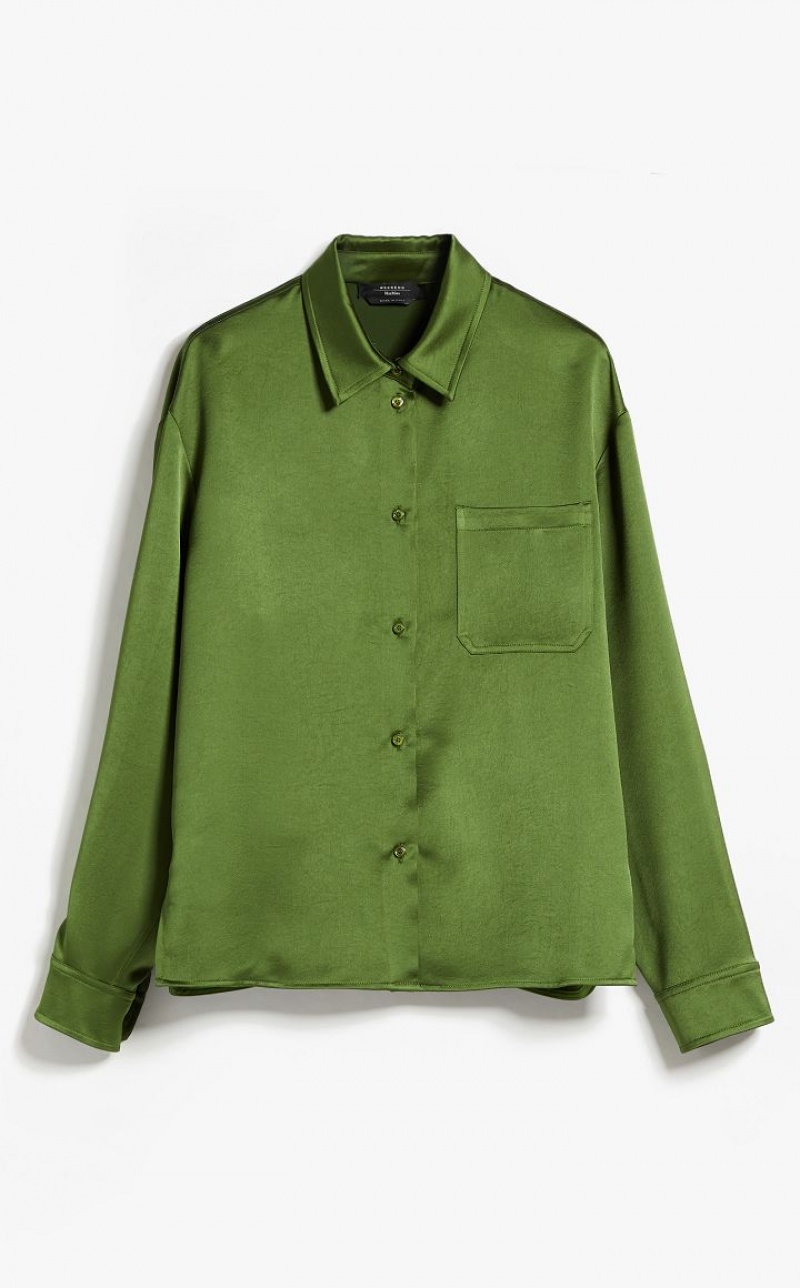 Blusas Max Mara Flowing Satin Verdes | MMR593593