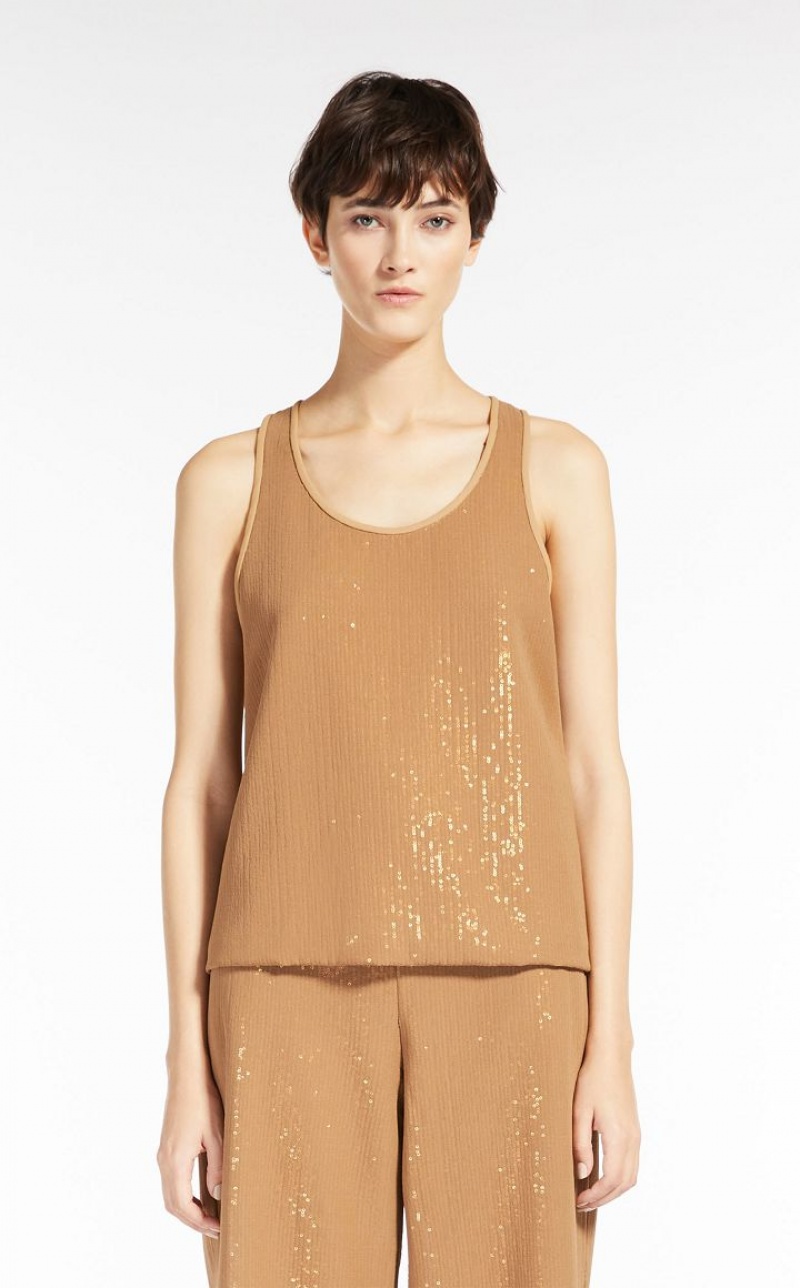 Blusas Max Mara Sequinned Marrom | MMR593570