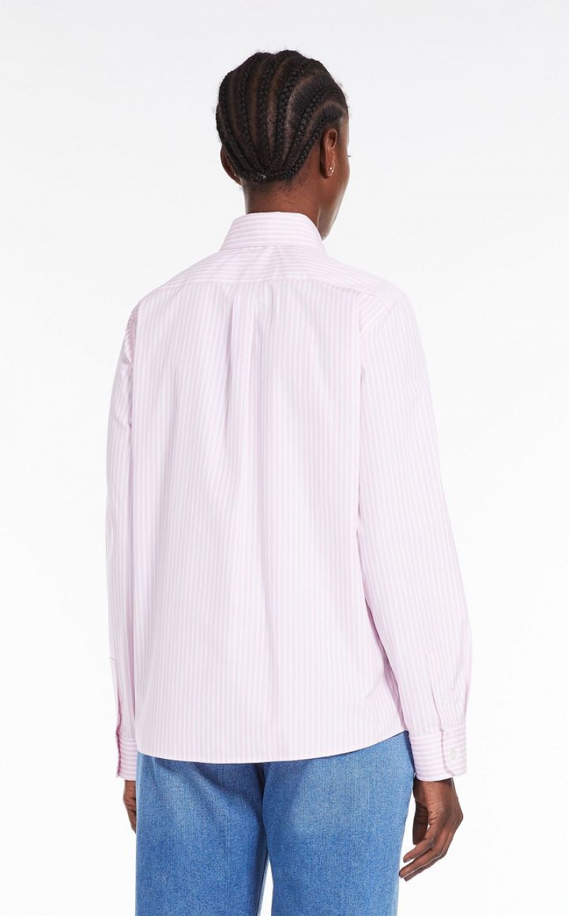 Blusas Max Mara Shirt In Cotton Poplin Rosa | MMR593565