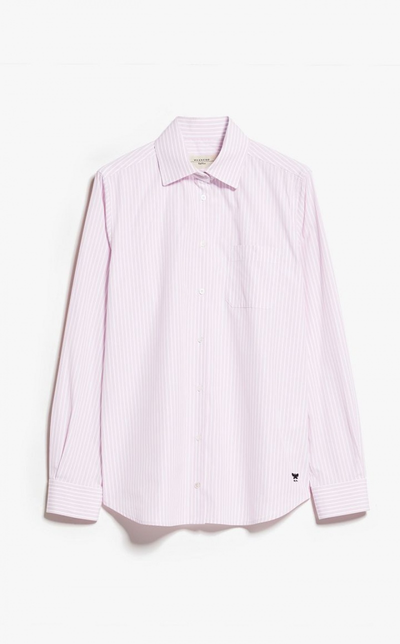 Blusas Max Mara Shirt In Cotton Poplin Rosa | MMR593565