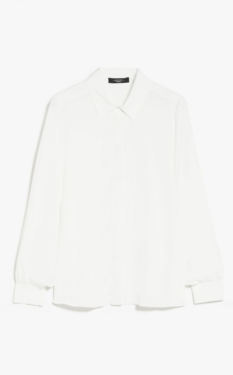 Blusas Max Mara Shirt In Washed Silk Branco | MMR593562