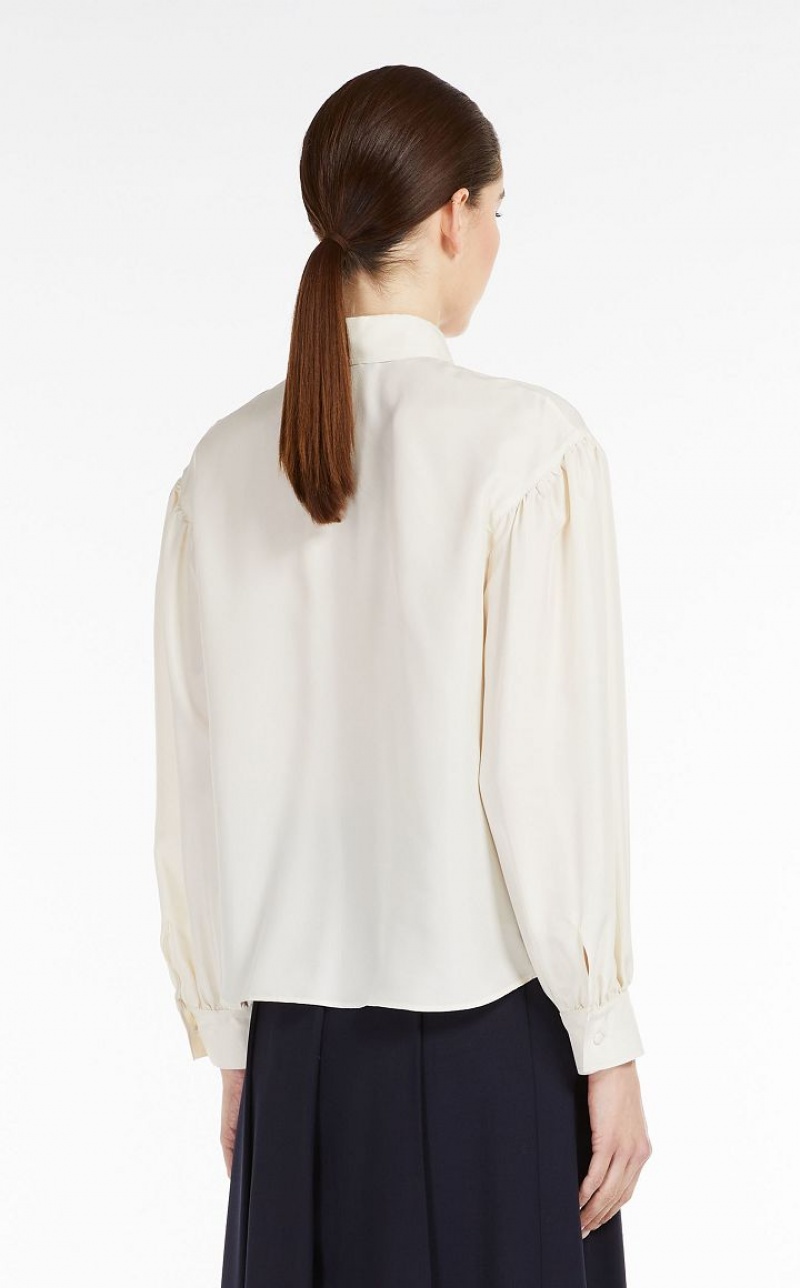 Blusas Max Mara Silk Branco | MMR593600