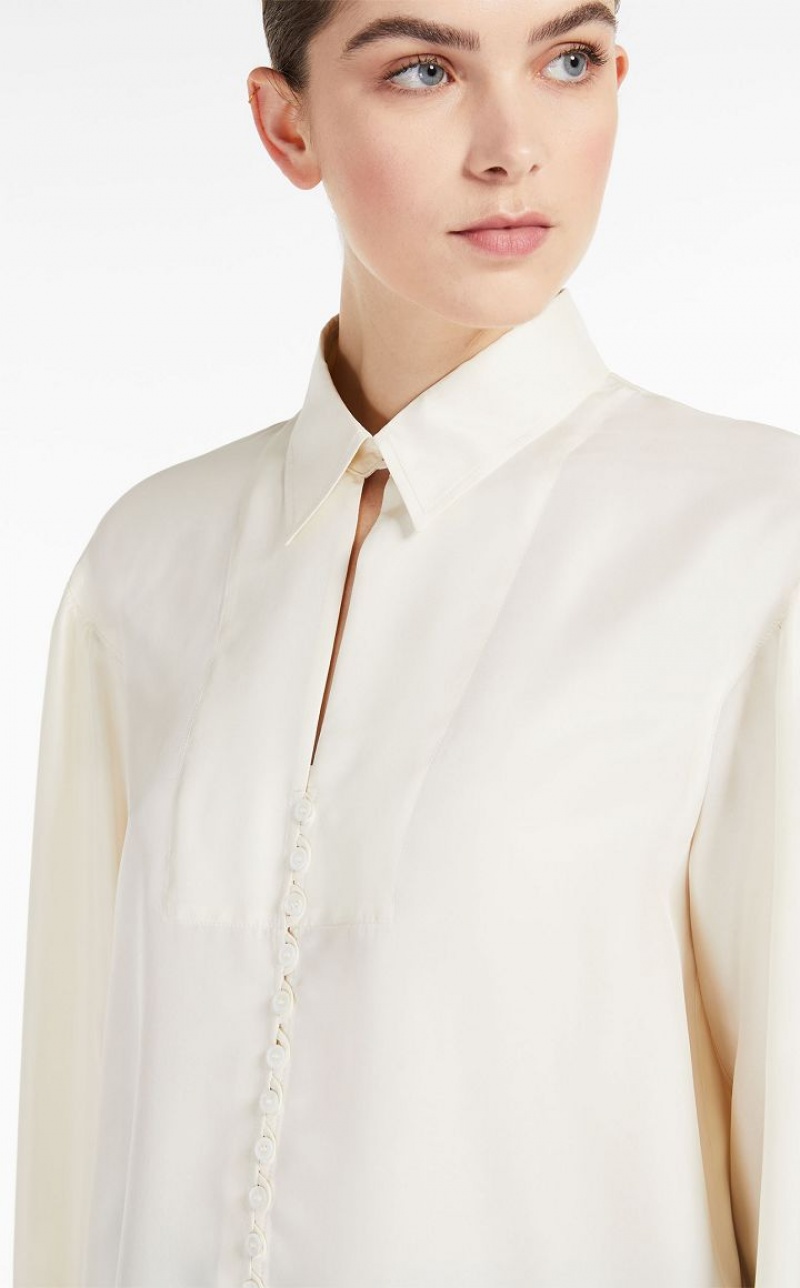 Blusas Max Mara Silk Branco | MMR593600