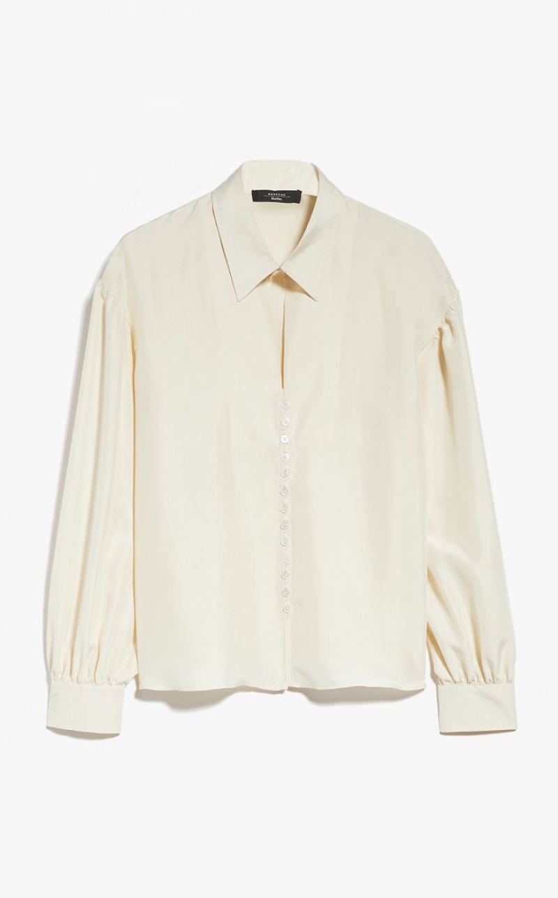 Blusas Max Mara Silk Branco | MMR593600