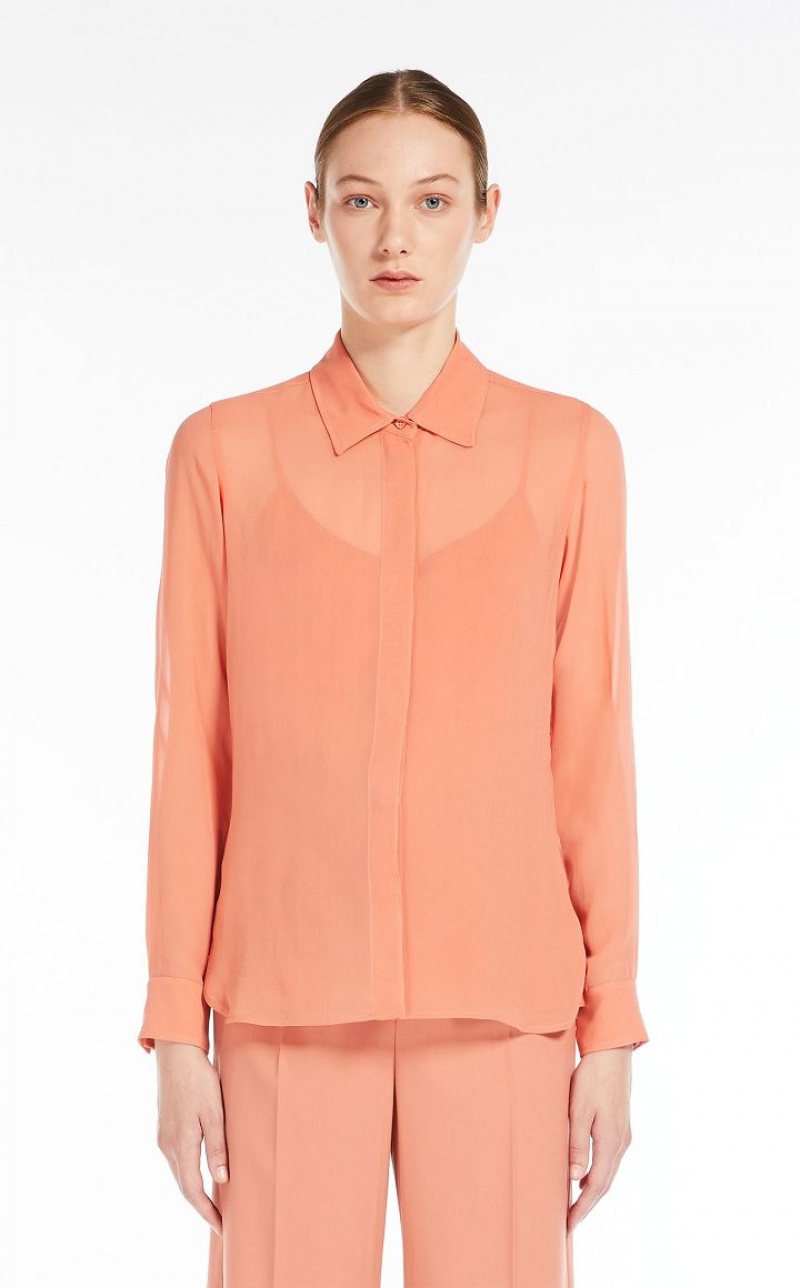 Blusas Max Mara Silk Georgette Rosa | MMR593590