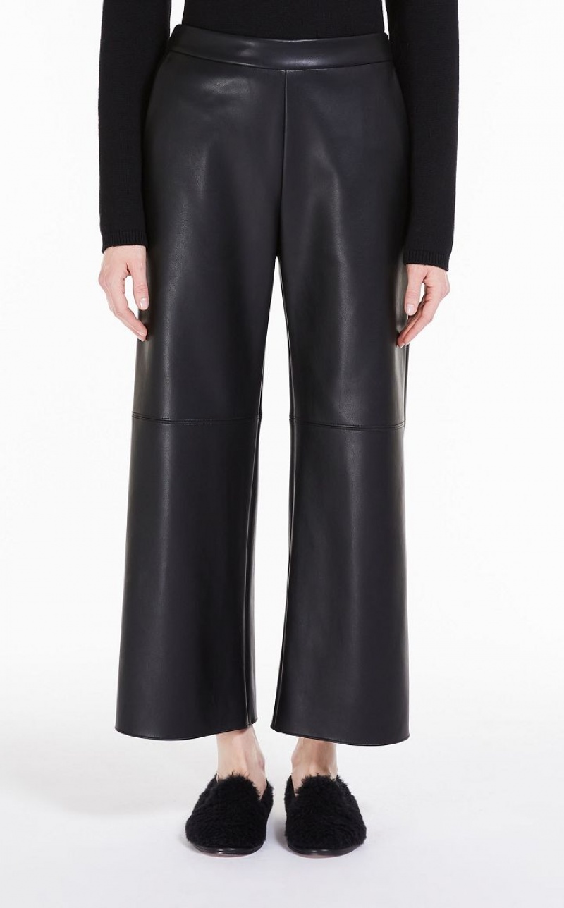 Calça Max Mara Coated Fabric Pretas | MMR593805