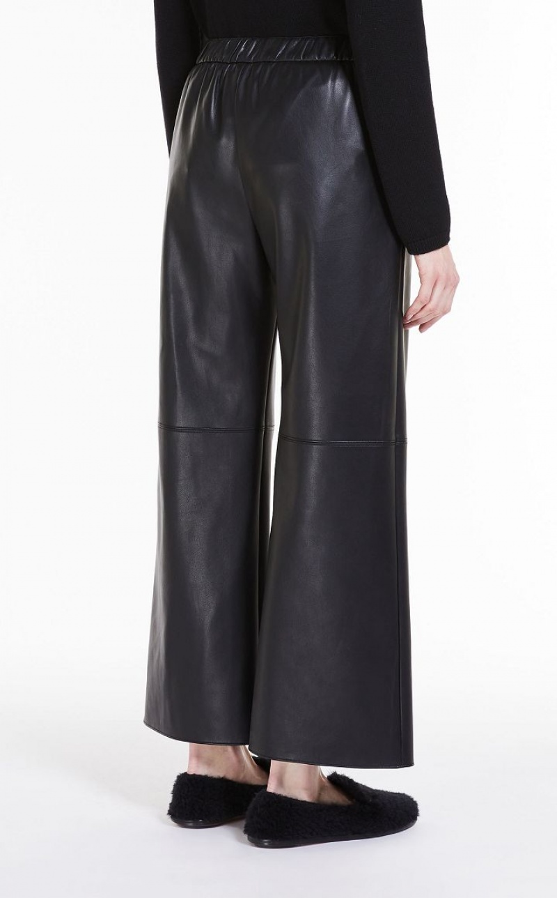 Calça Max Mara Coated Fabric Pretas | MMR593805