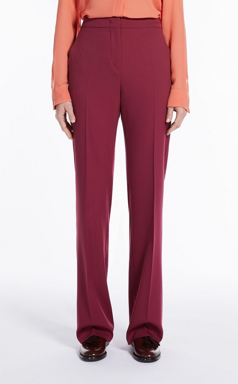 Calça Max Mara Flared In Wool Rosa | MMR593825