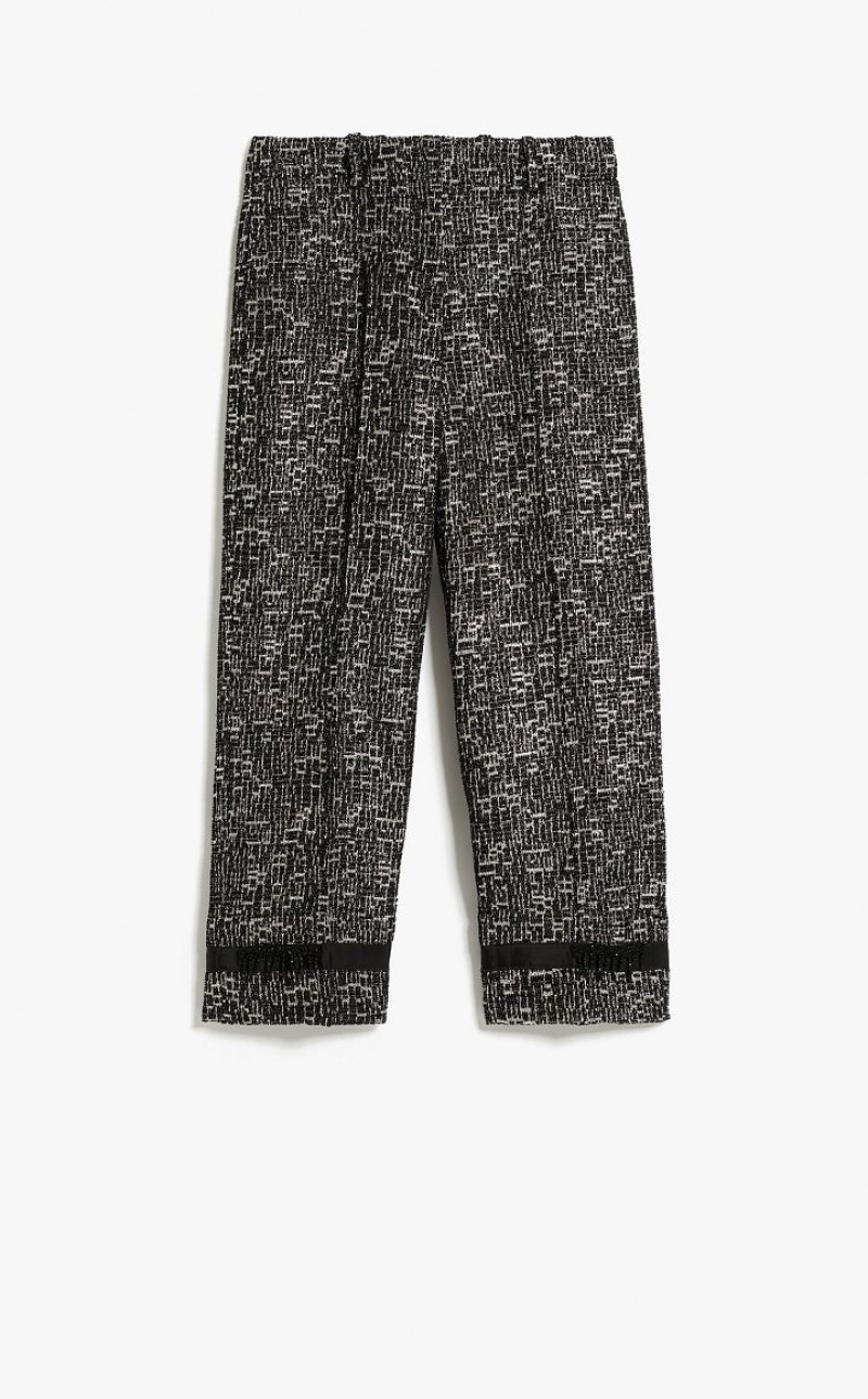 Calça Max Mara Jacquard Cotton Pretas | MMR593757