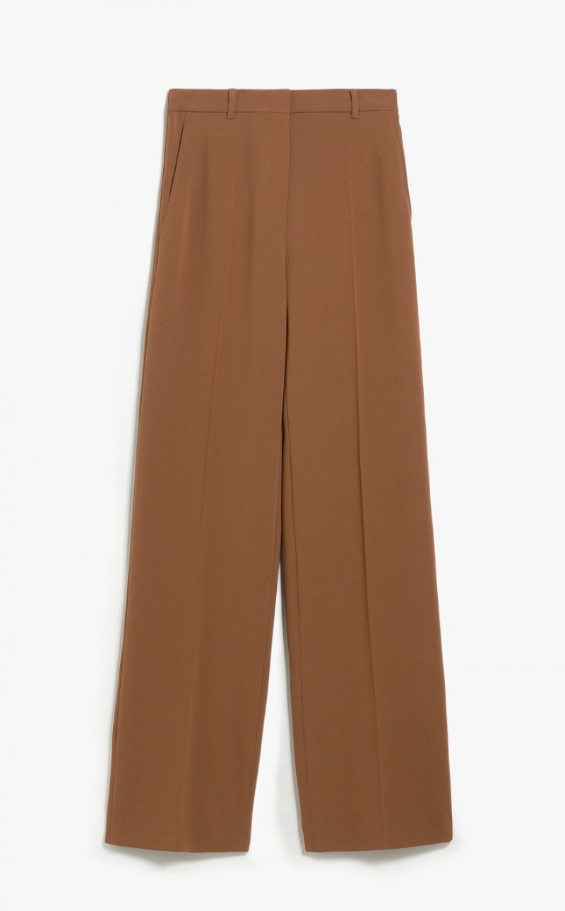 Calça Max Mara Long Technical Cady Marrom | MMR593762