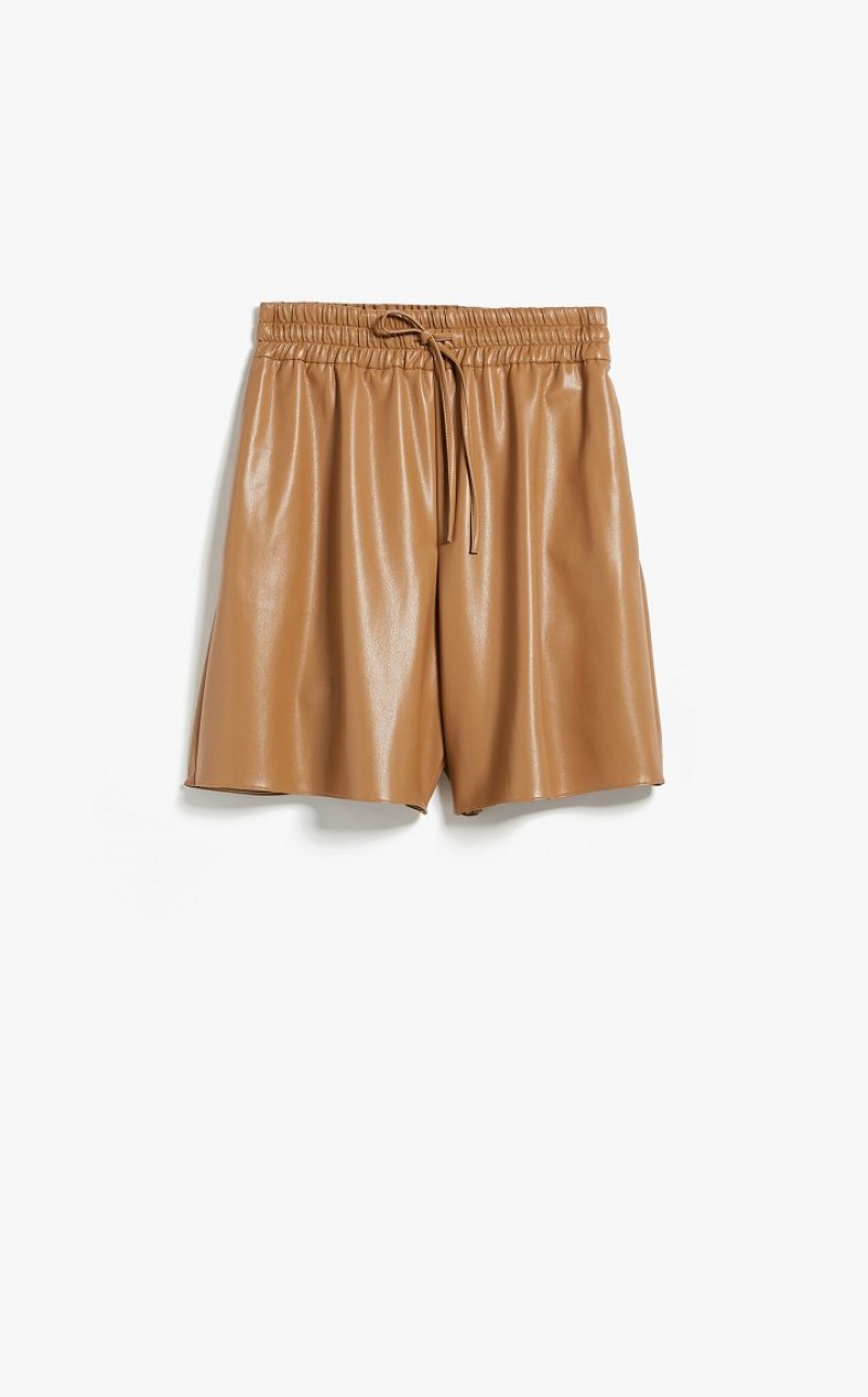 Calça Max Mara Loose-fit Shorts With Drawstring Marrom | MMR593755