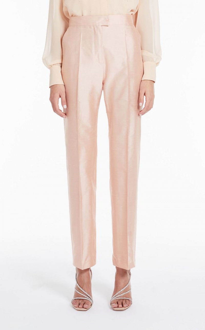 Calça Max Mara Silk Shantung Luz Rosa | MMR593823