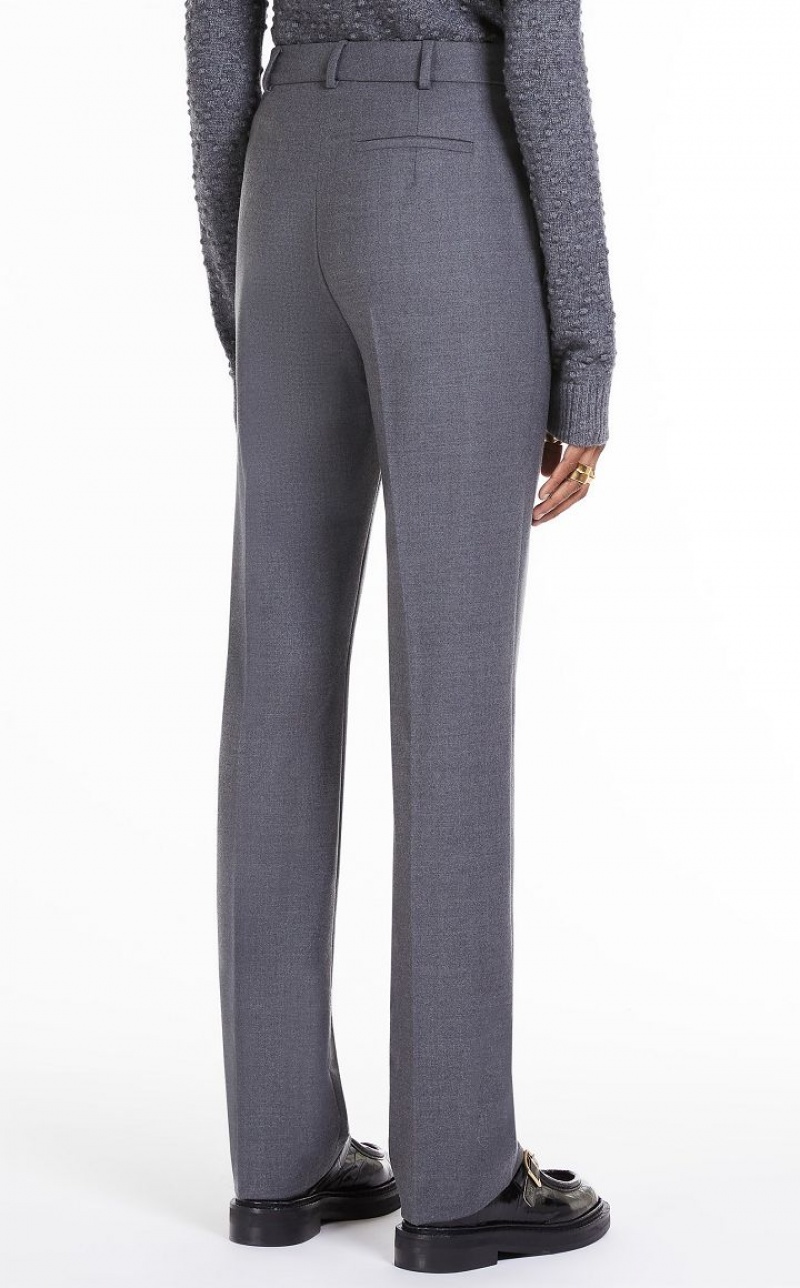 Calça Max Mara Slim-fit Flannel Cinzentas | MMR593781