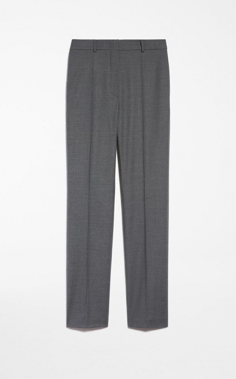 Calça Max Mara Slim-fit Flannel Cinzentas | MMR593781