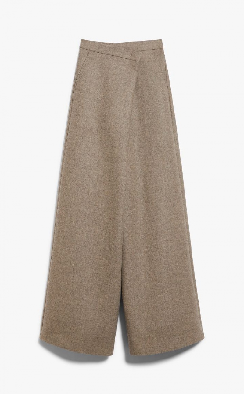 Calça Max Mara Wide, Wool And Cashmere Marrom | MMR593738