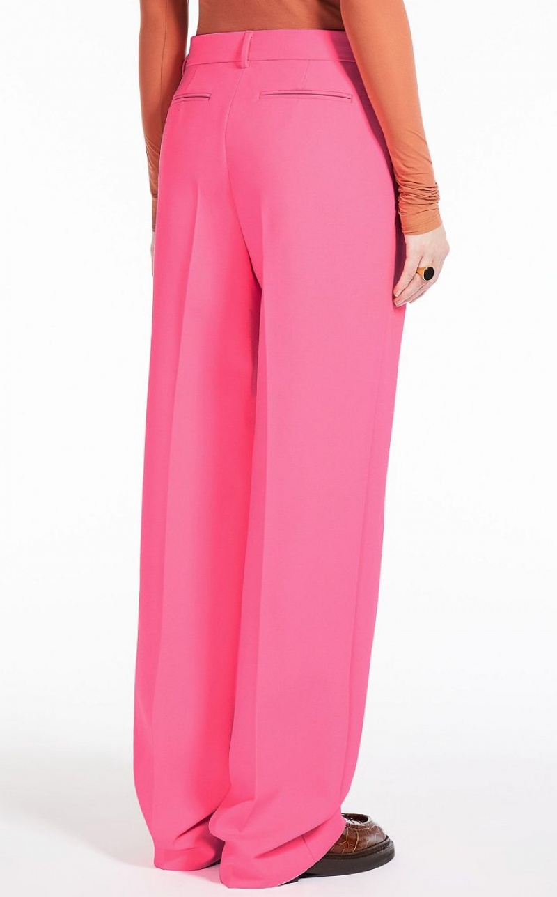 Calça Max Mara Wide-fit Stretch Wool Fucsia | MMR593759