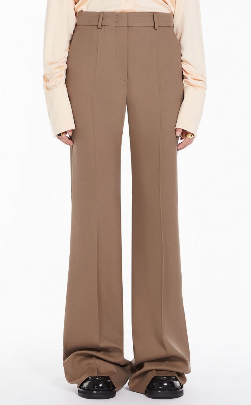 Calça Max Mara Wide-leg Bege | MMR593815