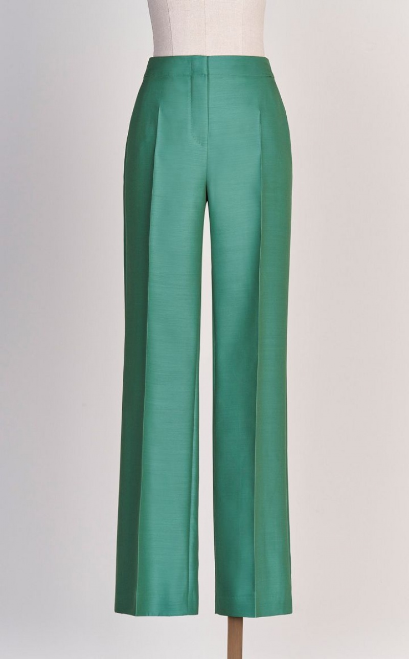 Calça Max Mara Wool And Silk Double-fabric Verdes | MMR593743