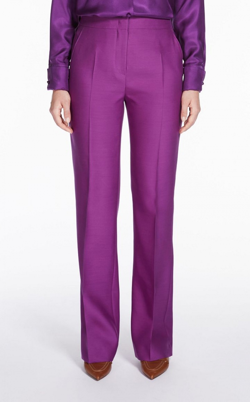 Calça Max Mara Wool And Silk Double-fabric Roxo | MMR593745