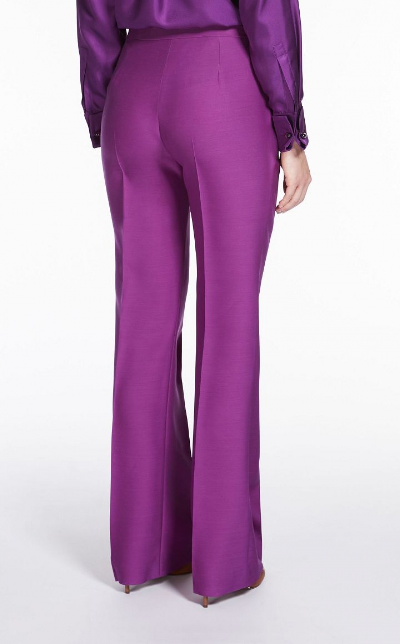 Calça Max Mara Wool And Silk Double-fabric Roxo | MMR593745