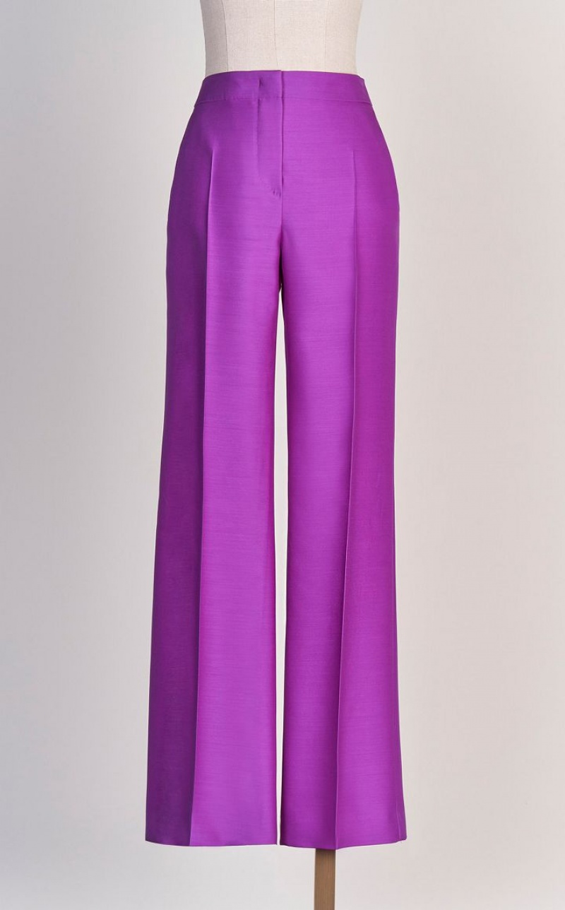 Calça Max Mara Wool And Silk Double-fabric Roxo | MMR593745