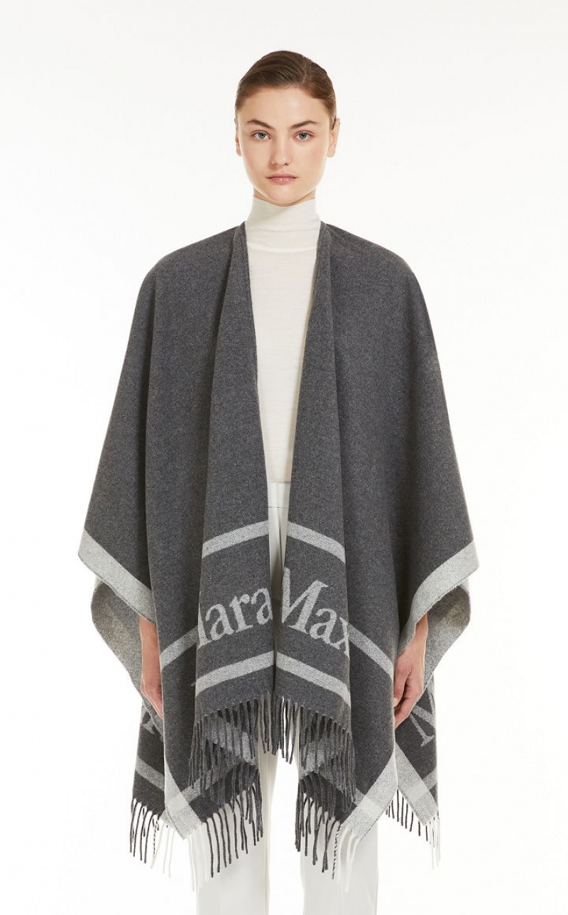 Capses Max Mara Jacquard Wool Poncho Luz Cinzentas | MMR593950