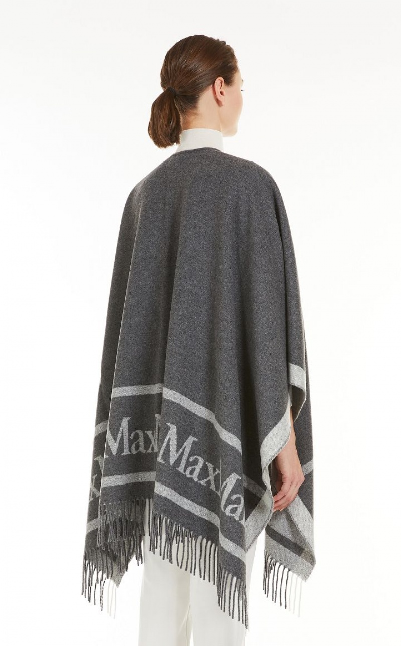 Capses Max Mara Jacquard Wool Poncho Luz Cinzentas | MMR593950