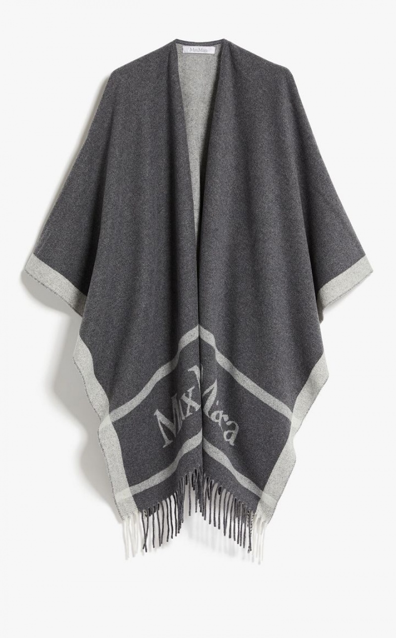 Capses Max Mara Jacquard Wool Poncho Luz Cinzentas | MMR593950