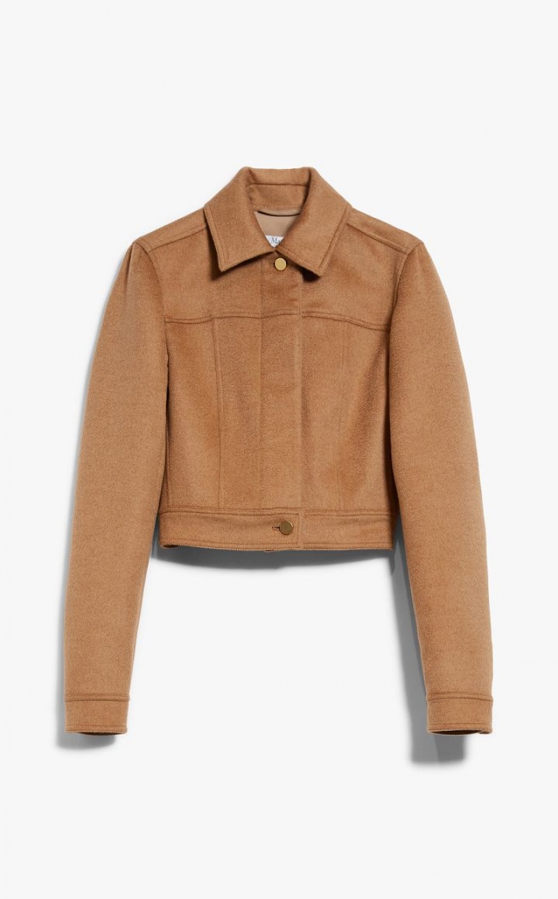 Casacos Max Mara Camel Colour Biker Marrom | MMR594020