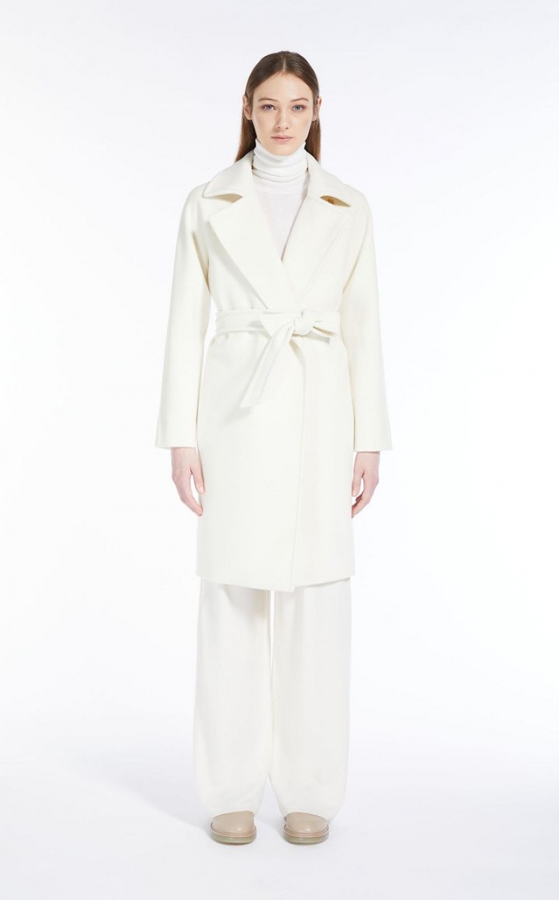 Casacos Max Mara Cashmere And Wool Robe Branco | MMR593879