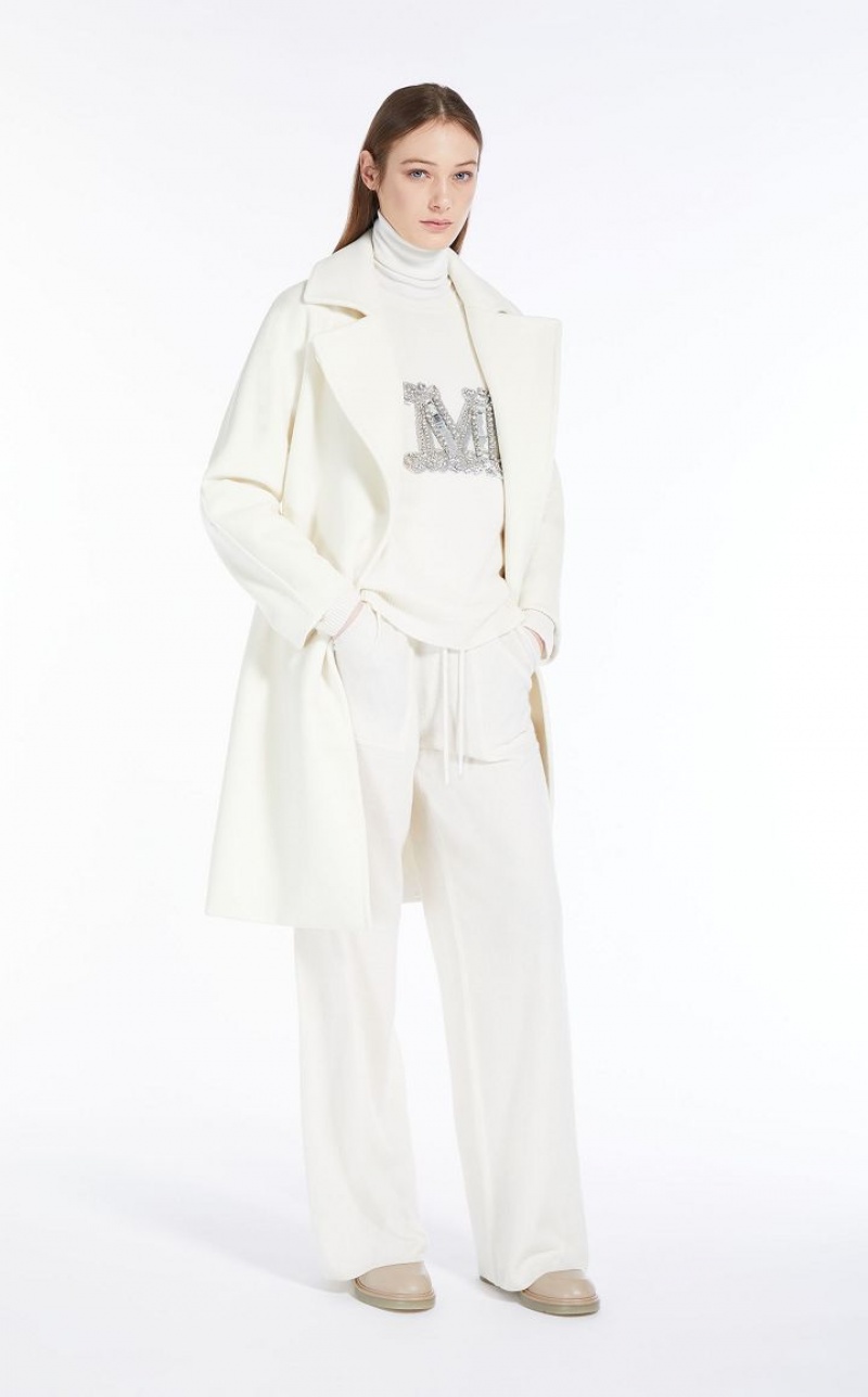 Casacos Max Mara Cashmere And Wool Robe Branco | MMR593879