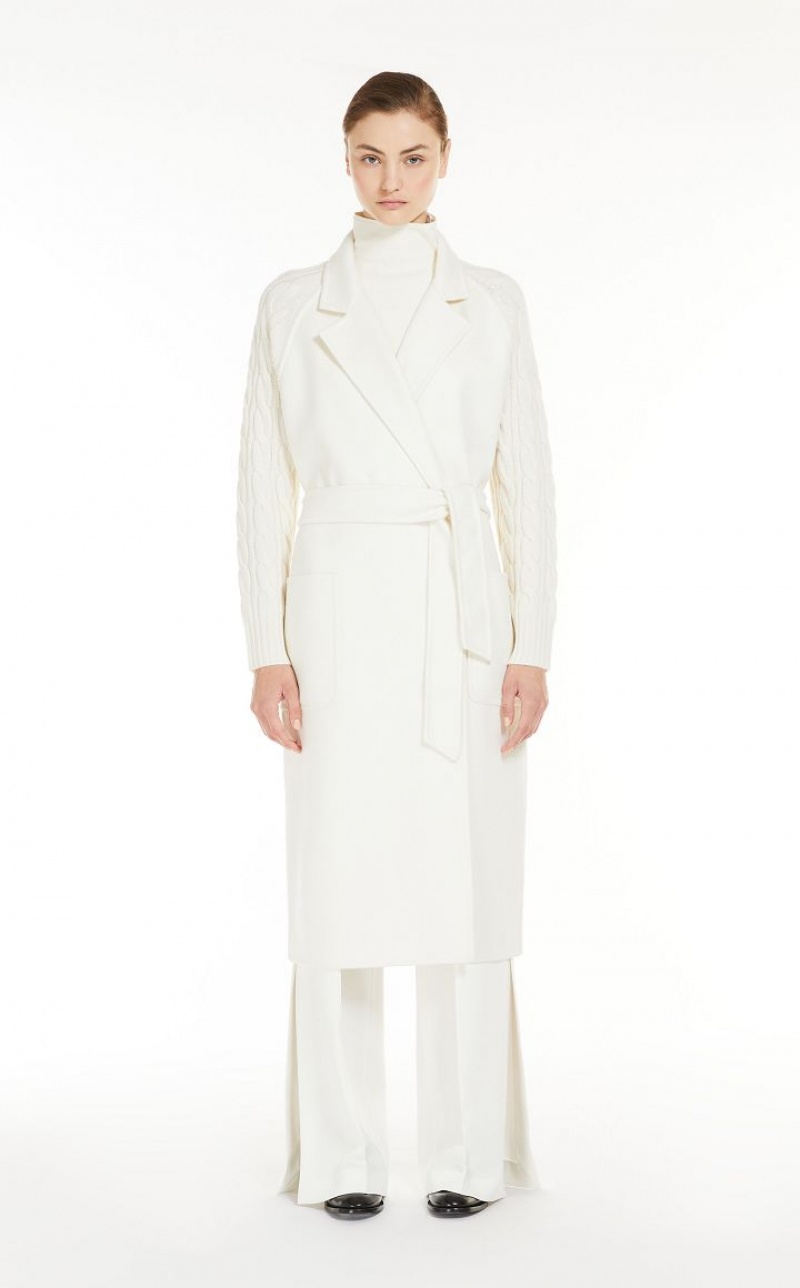 Casacos Max Mara Cashmere And Wool Robe Branco | MMR593887