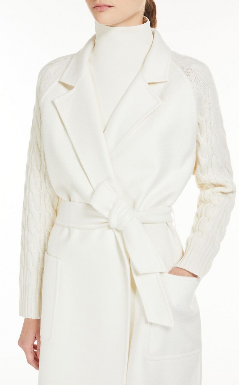 Casacos Max Mara Cashmere And Wool Robe Branco | MMR593887