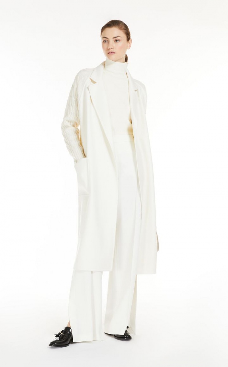 Casacos Max Mara Cashmere And Wool Robe Branco | MMR593887