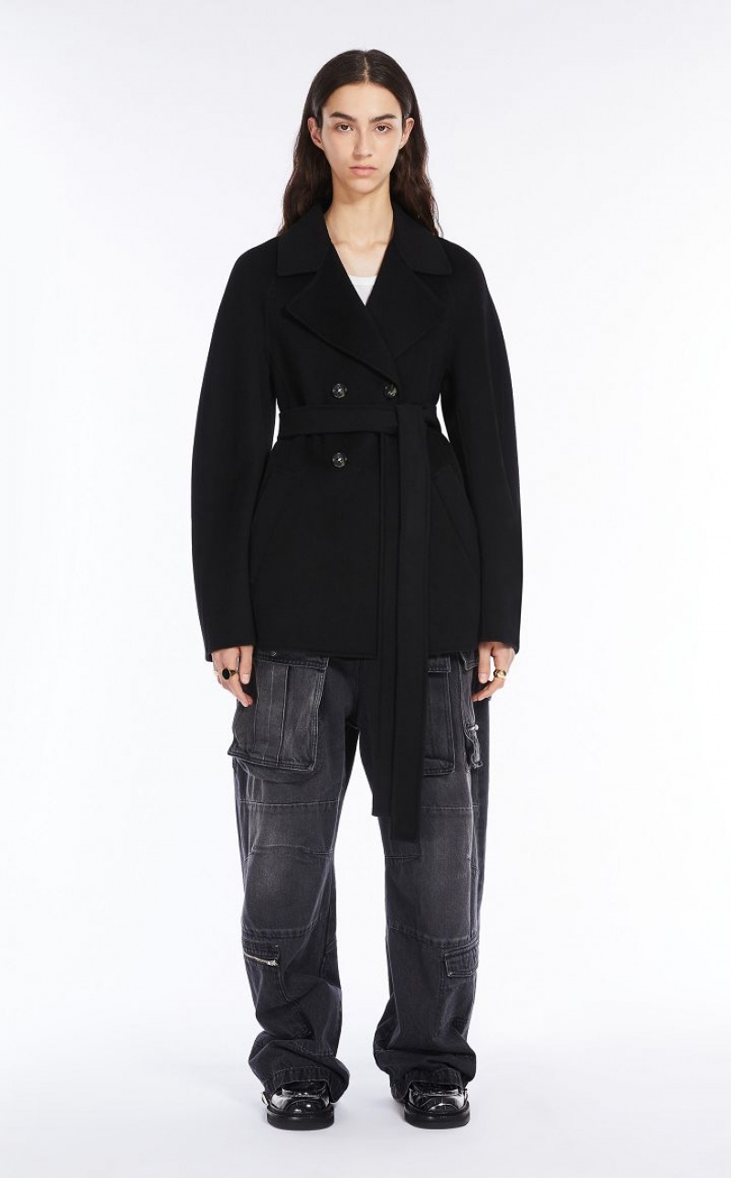 Casacos Max Mara Cashmere-blend Robe-style Jacket Pretas | MMR593839