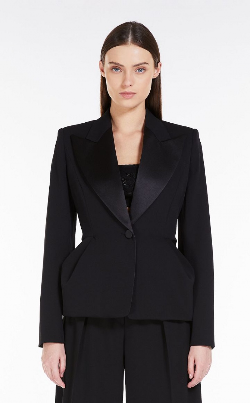 Casacos Max Mara Couture In Stretch Wool Pretas | MMR594022