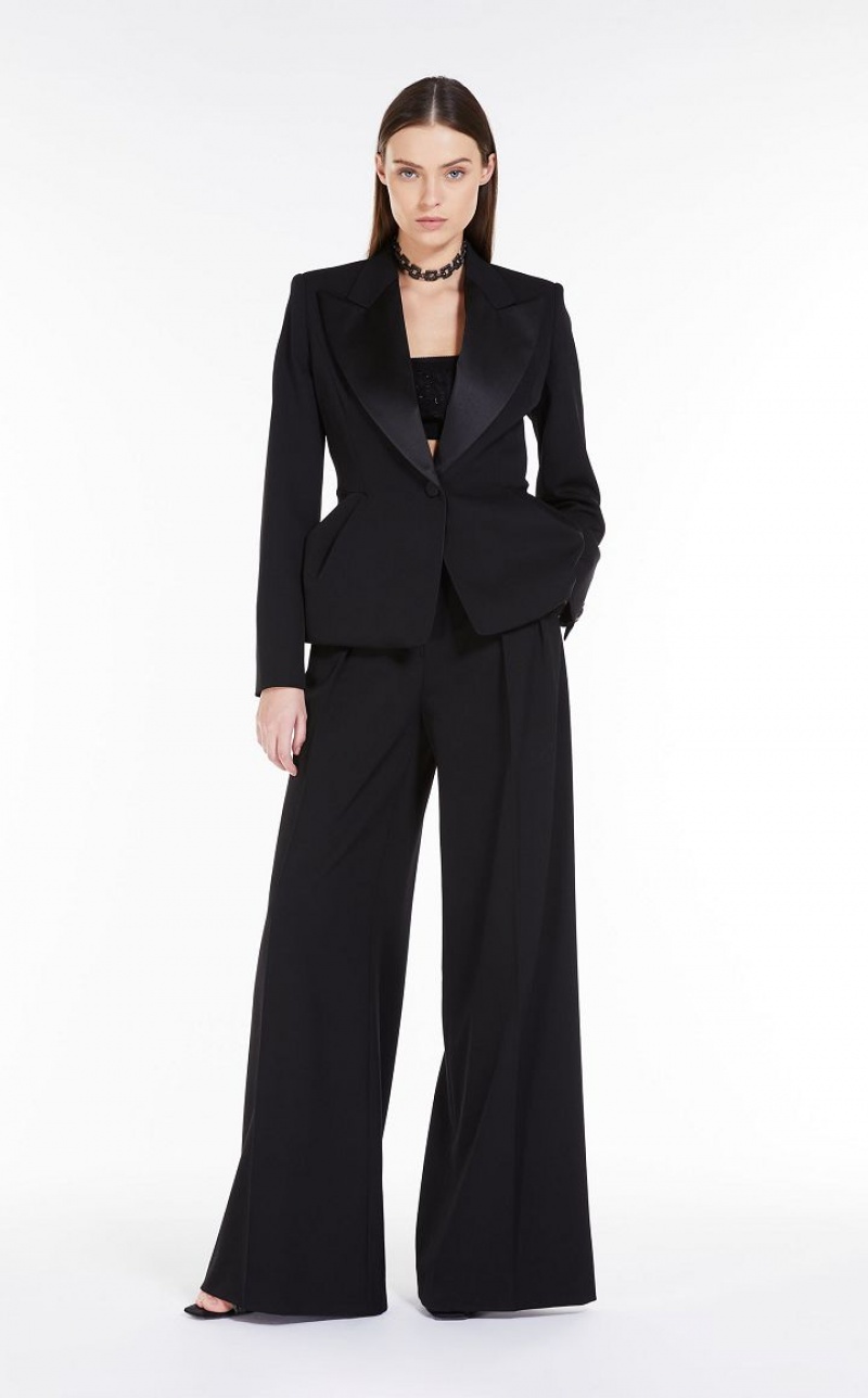 Casacos Max Mara Couture In Stretch Wool Pretas | MMR594022