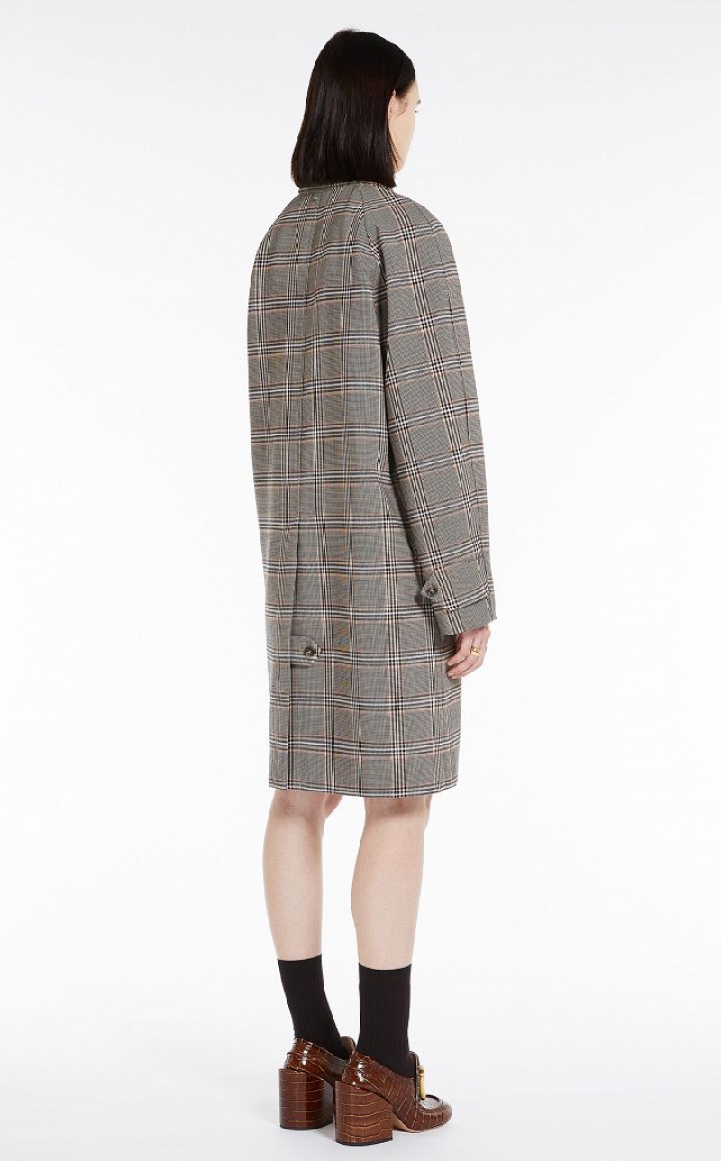 Casacos Max Mara Glen Plaid Duster Marrom | MMR593833