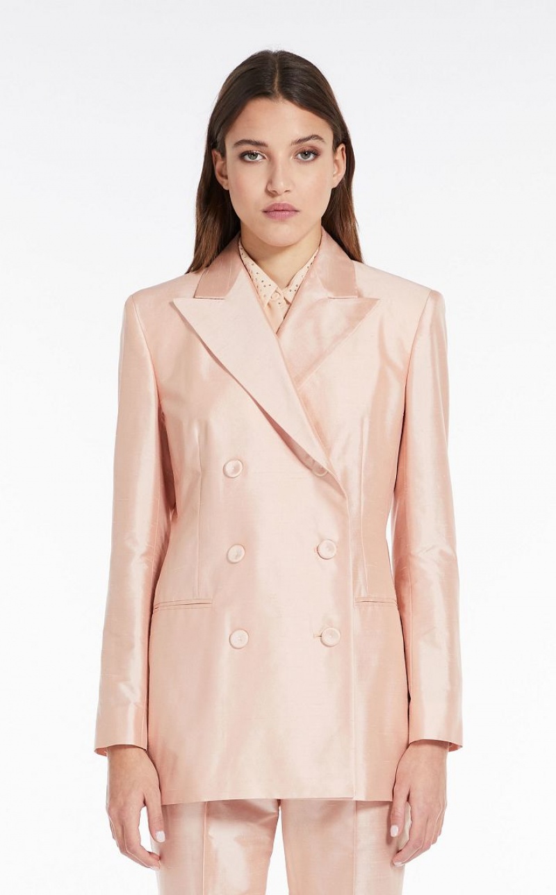 Casacos Max Mara Silk Shantung Luz Rosa | MMR594051