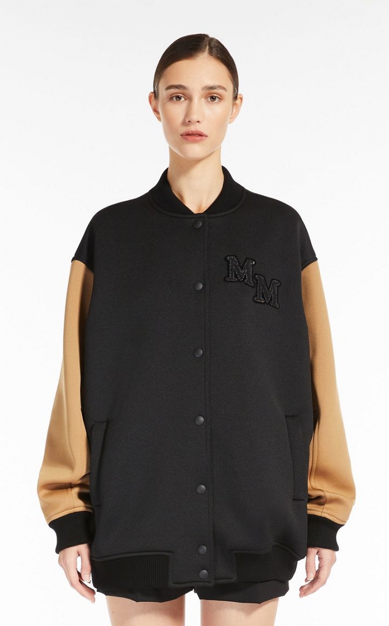 Casacos Max Mara Technical Jersey Bomber Pretas | MMR594089