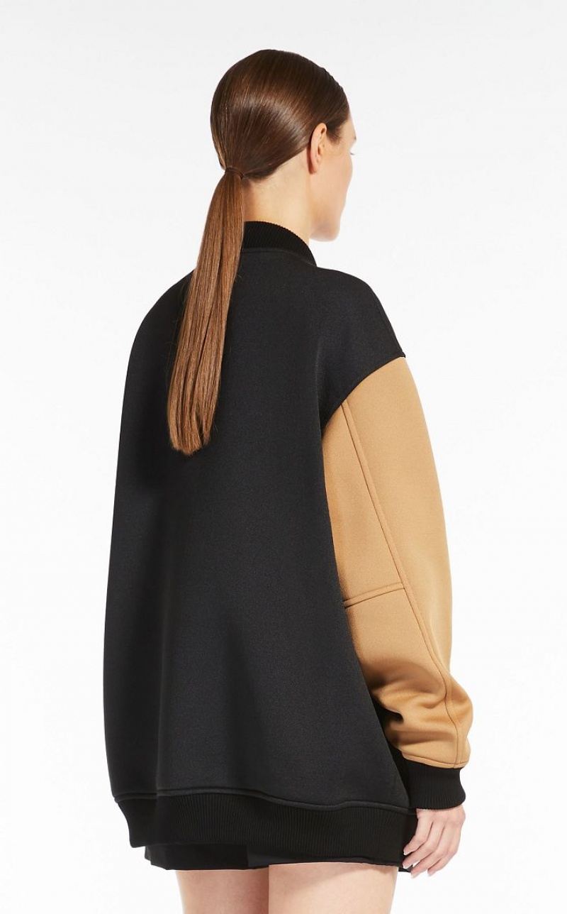 Casacos Max Mara Technical Jersey Bomber Pretas | MMR594089