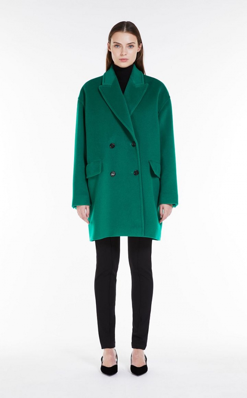 Casacos Max Mara Wool And Cashmere Oversized Jacket Verdes | MMR593865