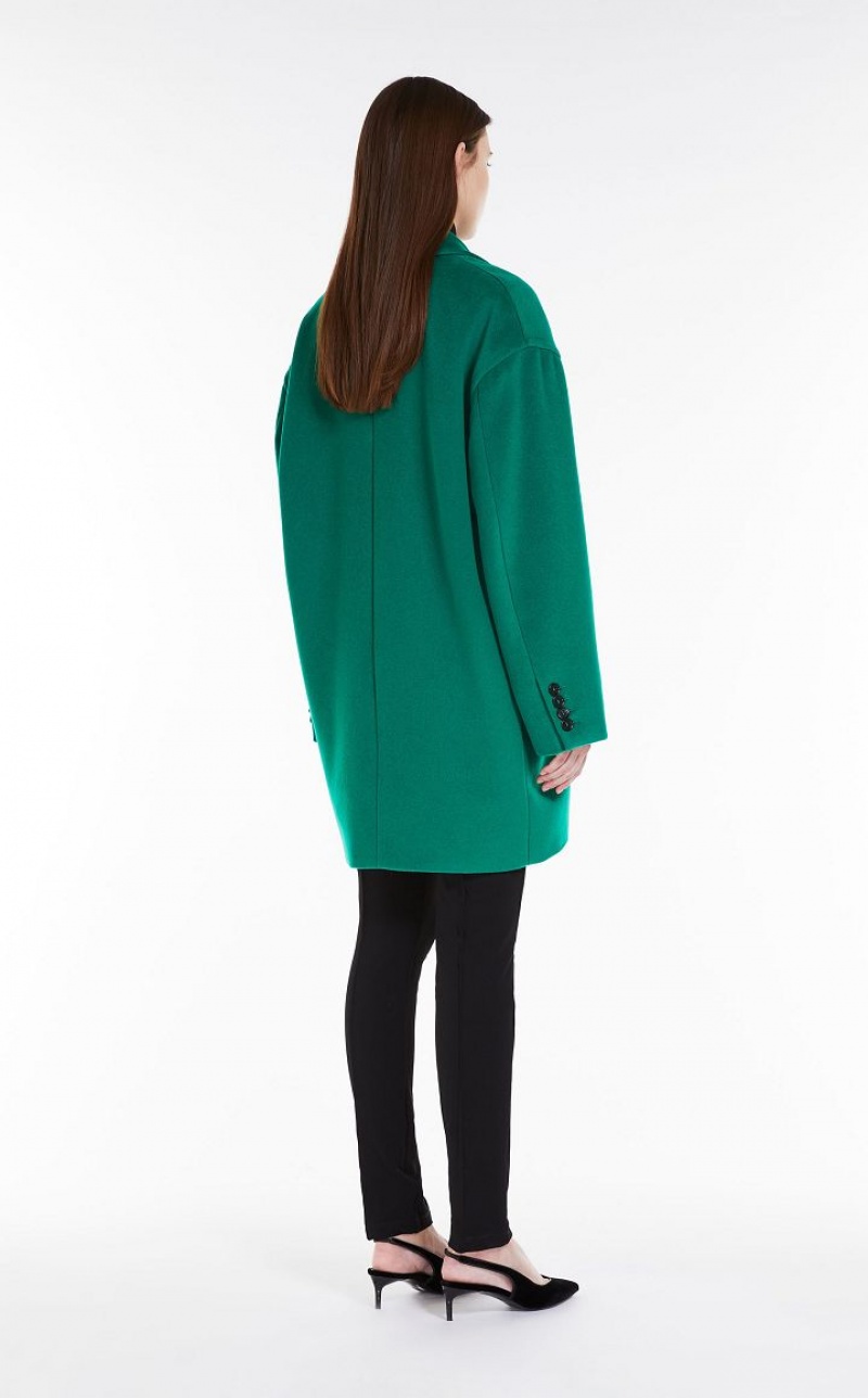 Casacos Max Mara Wool And Cashmere Oversized Jacket Verdes | MMR593865