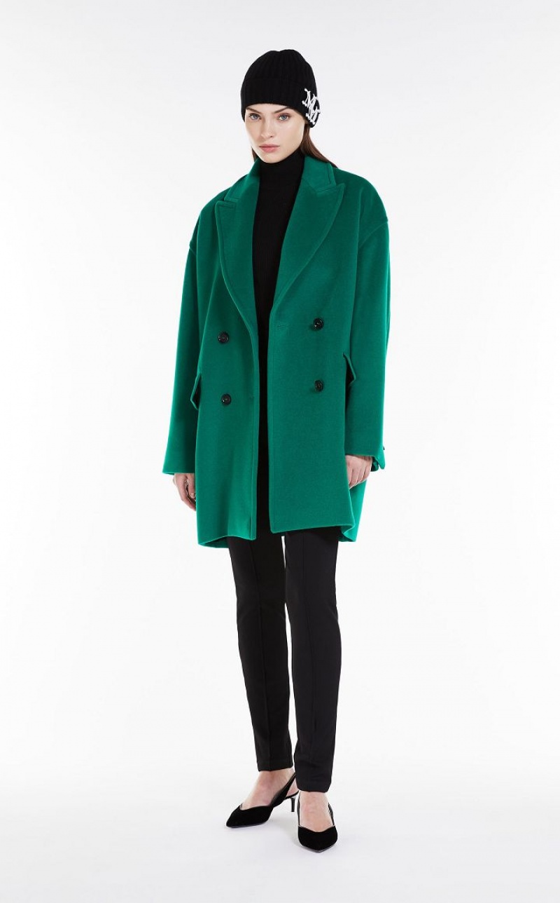 Casacos Max Mara Wool And Cashmere Oversized Jacket Verdes | MMR593865