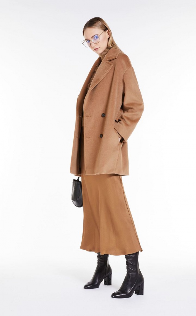 Casacos Max Mara Wool Beaver Cloth Jacket Marrom | MMR593855