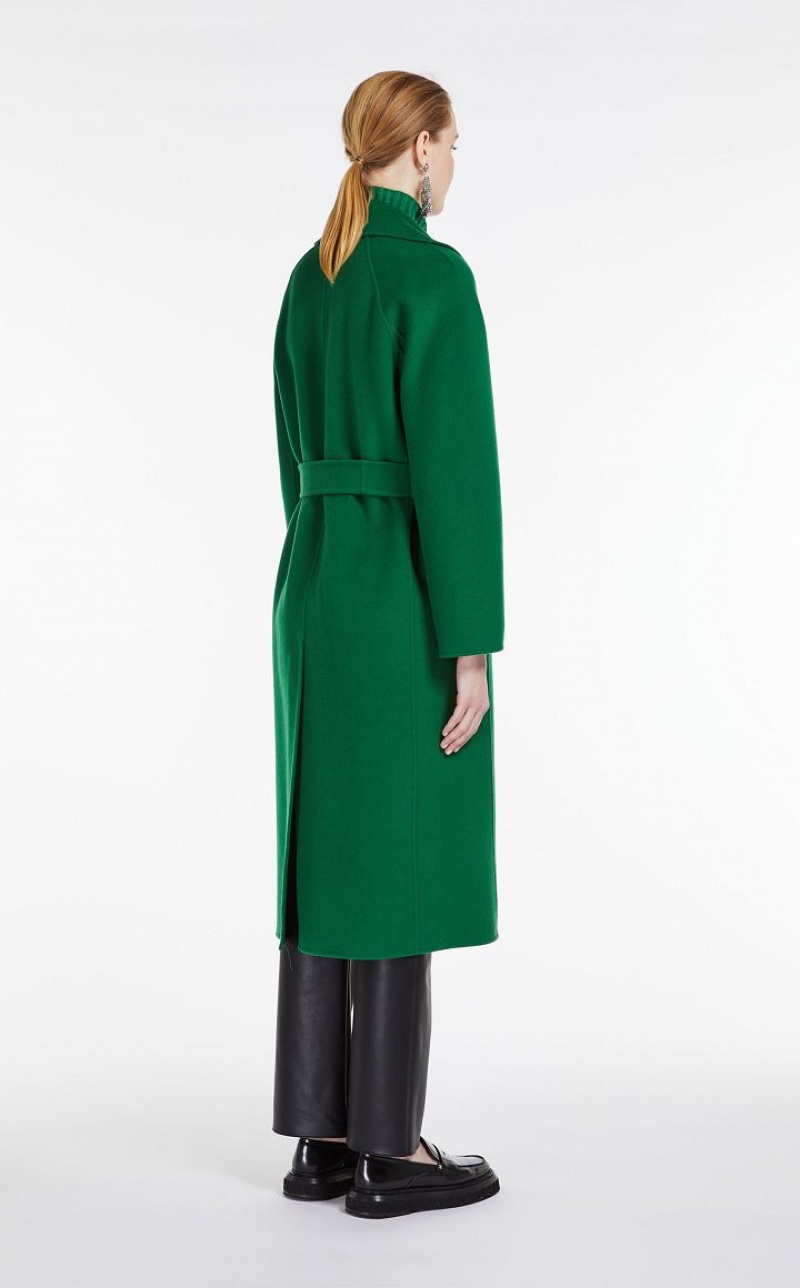 Casacos Max Mara Wool Belted Verdes | MMR593868