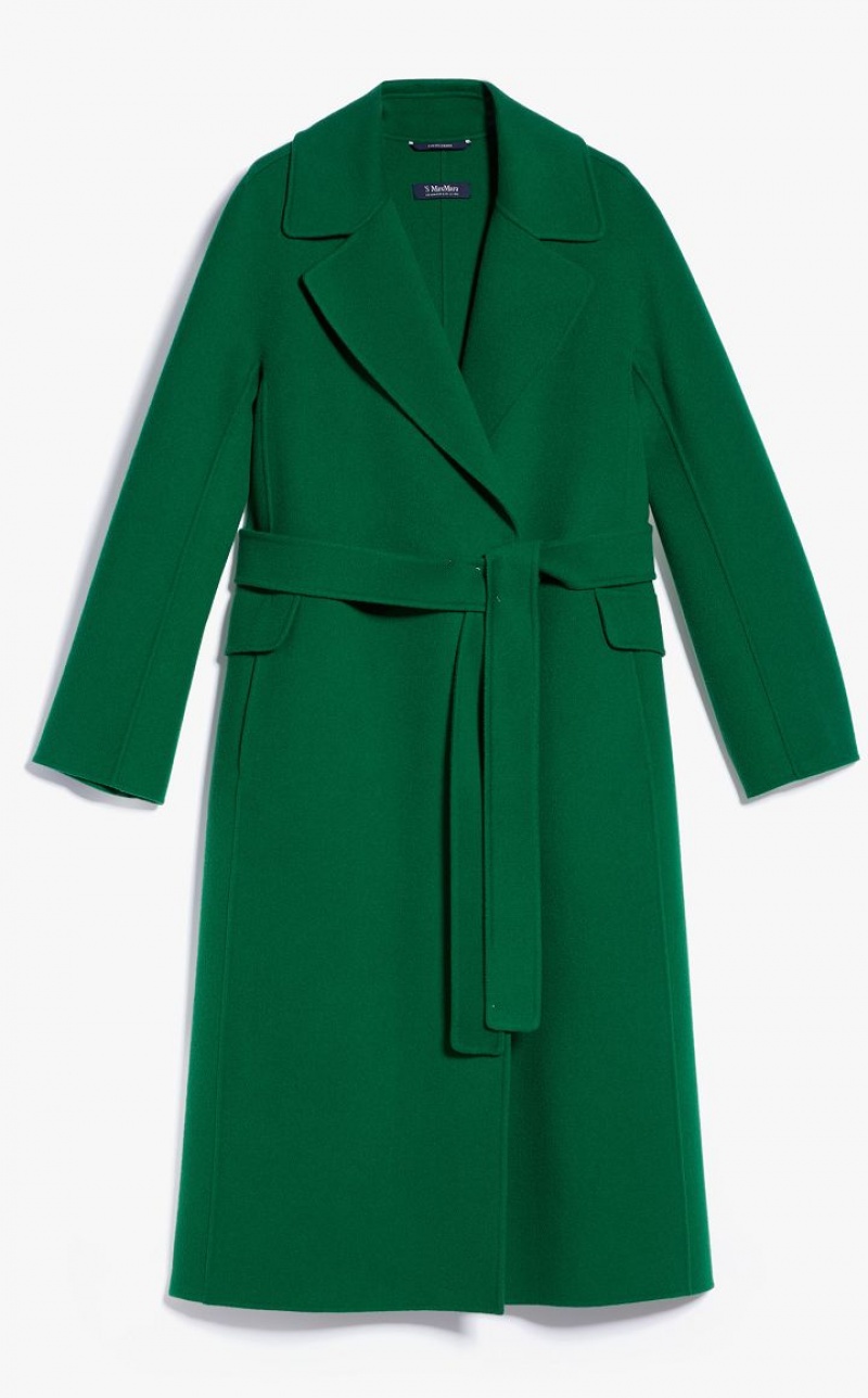 Casacos Max Mara Wool Belted Verdes | MMR593868