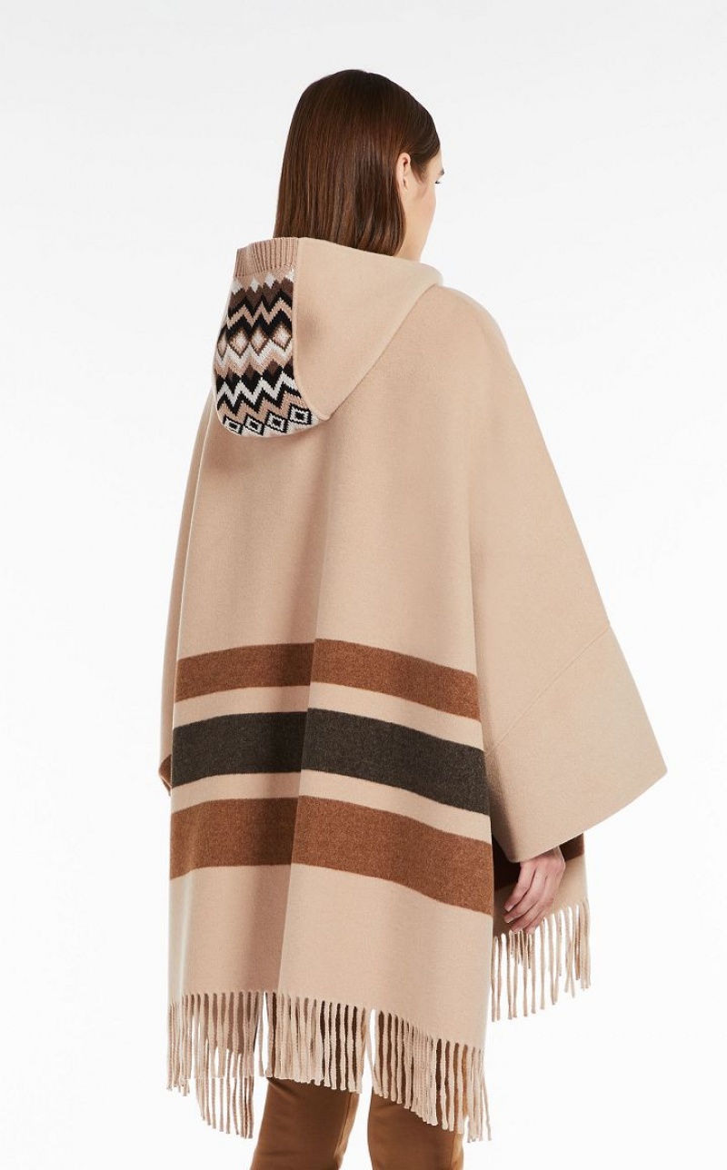 Casacos Max Mara Wool Cape Marrom | MMR593939