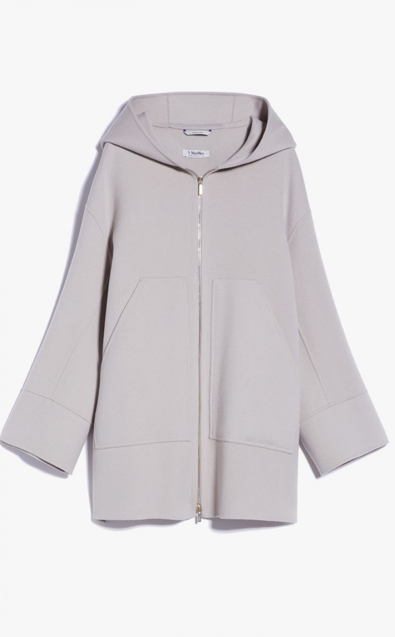 Casacos Max Mara Wool Hoodie Luz Cinzentas | MMR593878